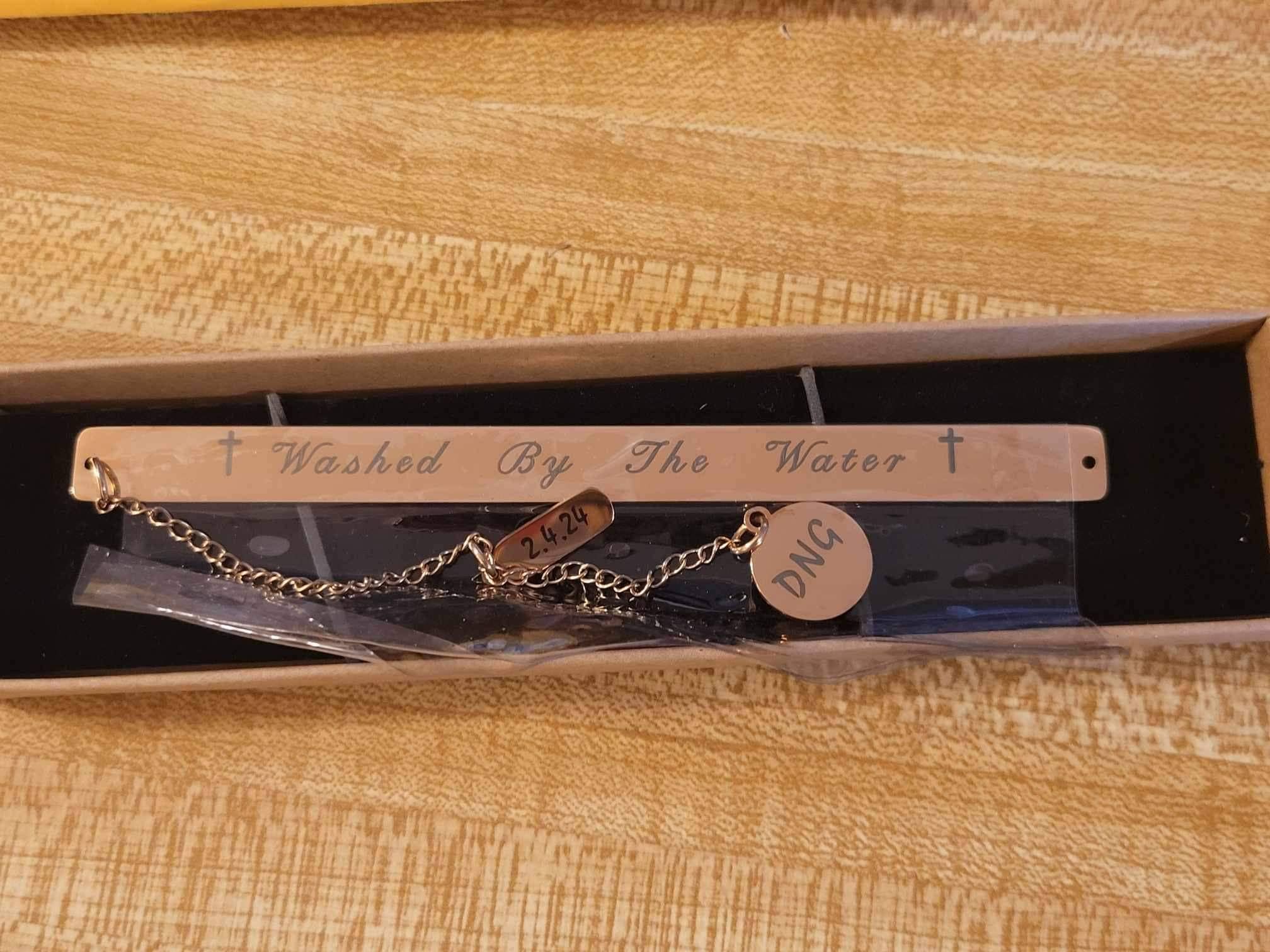 Baptism gift bookmark, First communion gift, Religious bookmark, Washed by the water, Adult baptism gift, goddaughter godson baptism gift