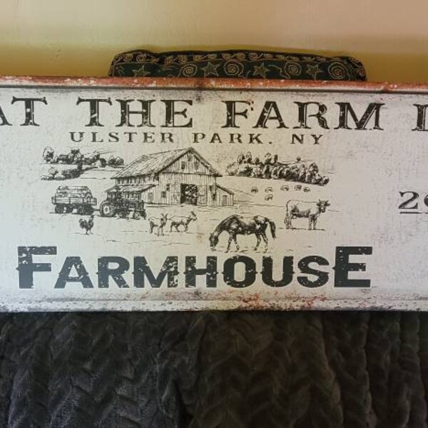 Farmhouse Sign Rustic Farmhouse Wall Decor Family Last Name Farm Sign ...