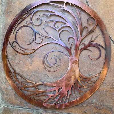Enchanting Starry Night Tree of Life Metal Wall Art Modern Nature and
