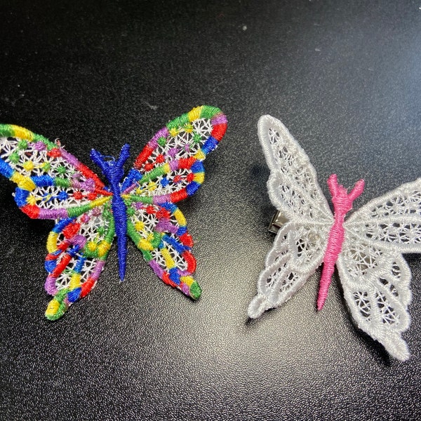 Cute FSL Butterfly Dimensional Free Standing Lace Machine Embroidery ...
