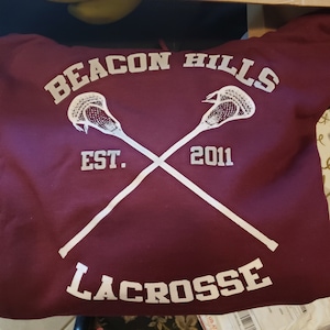  The Creating Studio Adult Retro Stilinski 24 Beacon Hills  Lacrosse 2-Sided Hoodie : Clothing, Shoes & Jewelry