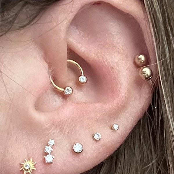 20G Tiny Sun Labret Flat Back Stud • Solid 925 Sterling Silver • Sun ...