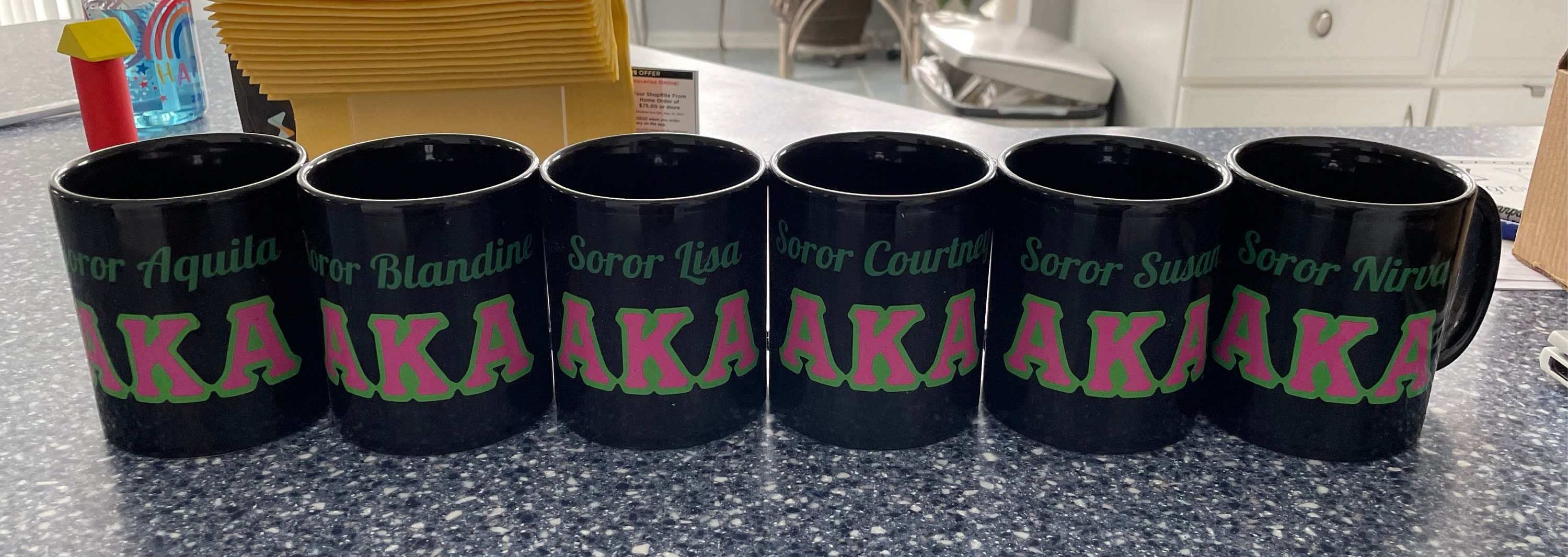Customized AKA Sorority Paraphernalia Personalized Black Mug