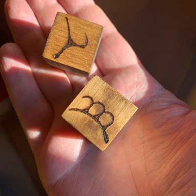 Hindi devanagari Digits Wooden Dice Hand Burned // Gifts for Him
