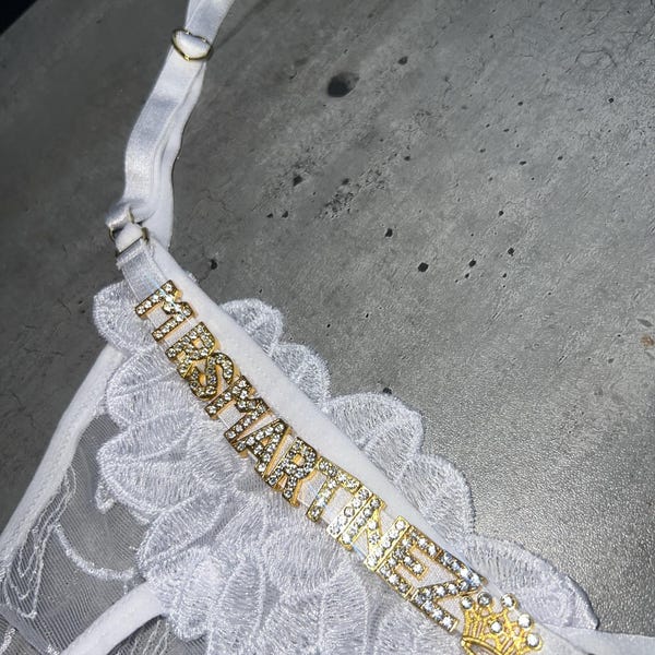 Custom Thong G-strings With Gold Charms Name Personalized Thong With ...