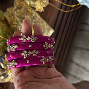 Silk Thread Indian Bangles Set - Etsy