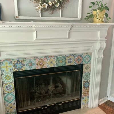 WALL TILE STICKERS Self-adhesive Portuguese Backsplash Stair Riser Wall ...