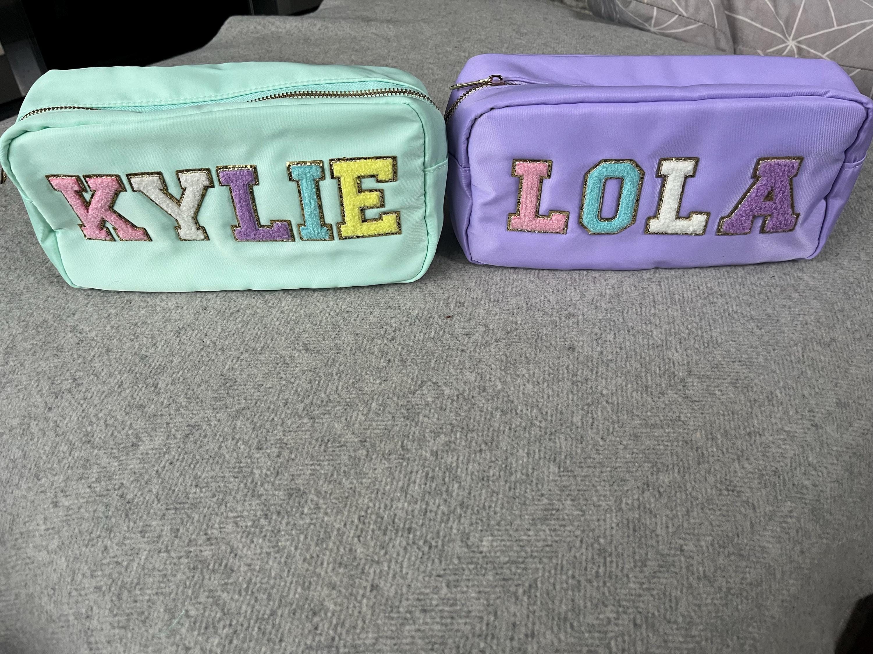 Cosmetic Bag - Makeup bag- Travel Bag- Bag with Patch- Customized Bag- Bridesmaid Gift- graduation gift- college bag- game day