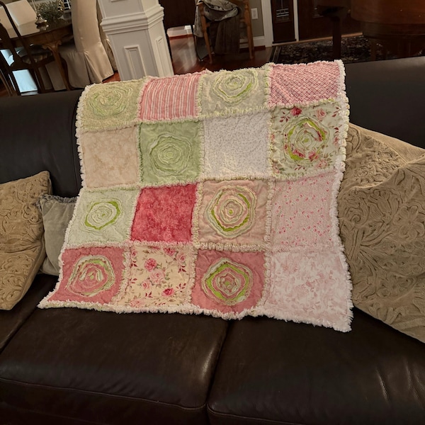 Shabby Rags Shabby Rag Rosey Quilt Pattern | Beginner Rag Quilt | Instant PDF ...