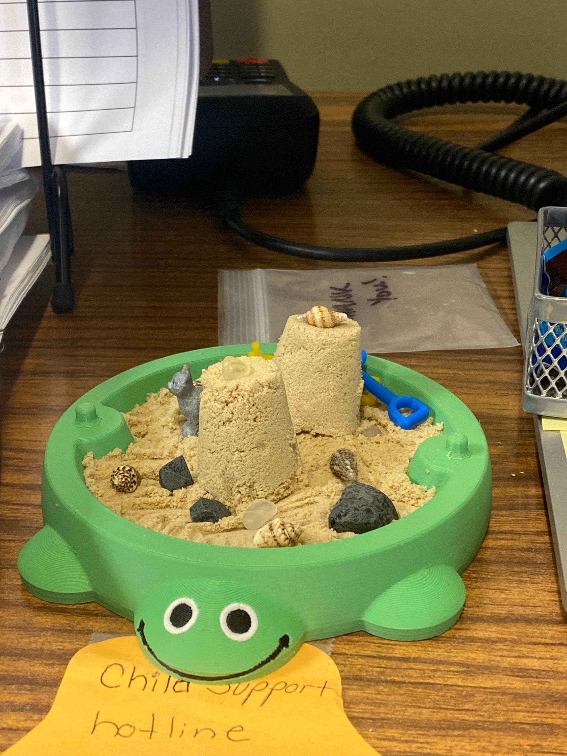 Mini Turtle Sandbox with Sand & Mini Tools - Sensory Zen Garden, 90s Nostalgia, 90s Toys, Office Decor, 4.5&quot; Small Size