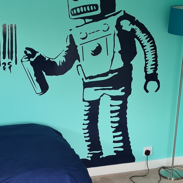 バンクシー バーコード ロボット ウォール ビニール ステッカー