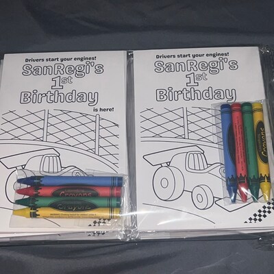 Custom Race Car Coloring Kits Kids Party Favors - Etsy