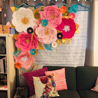 DIY Giant Paper Flowers Templates for Birthday Backdrop Decor - Etsy
