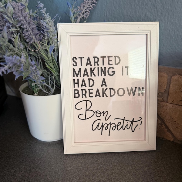 Curated visual reference: Funny Kitchen Wall Art Print Bake Off Bon Appetit Quote Photo Inspiration