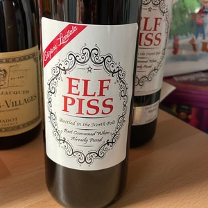 Christmas Wine Bottle Label xmas gift present Funny Rude Old Git 