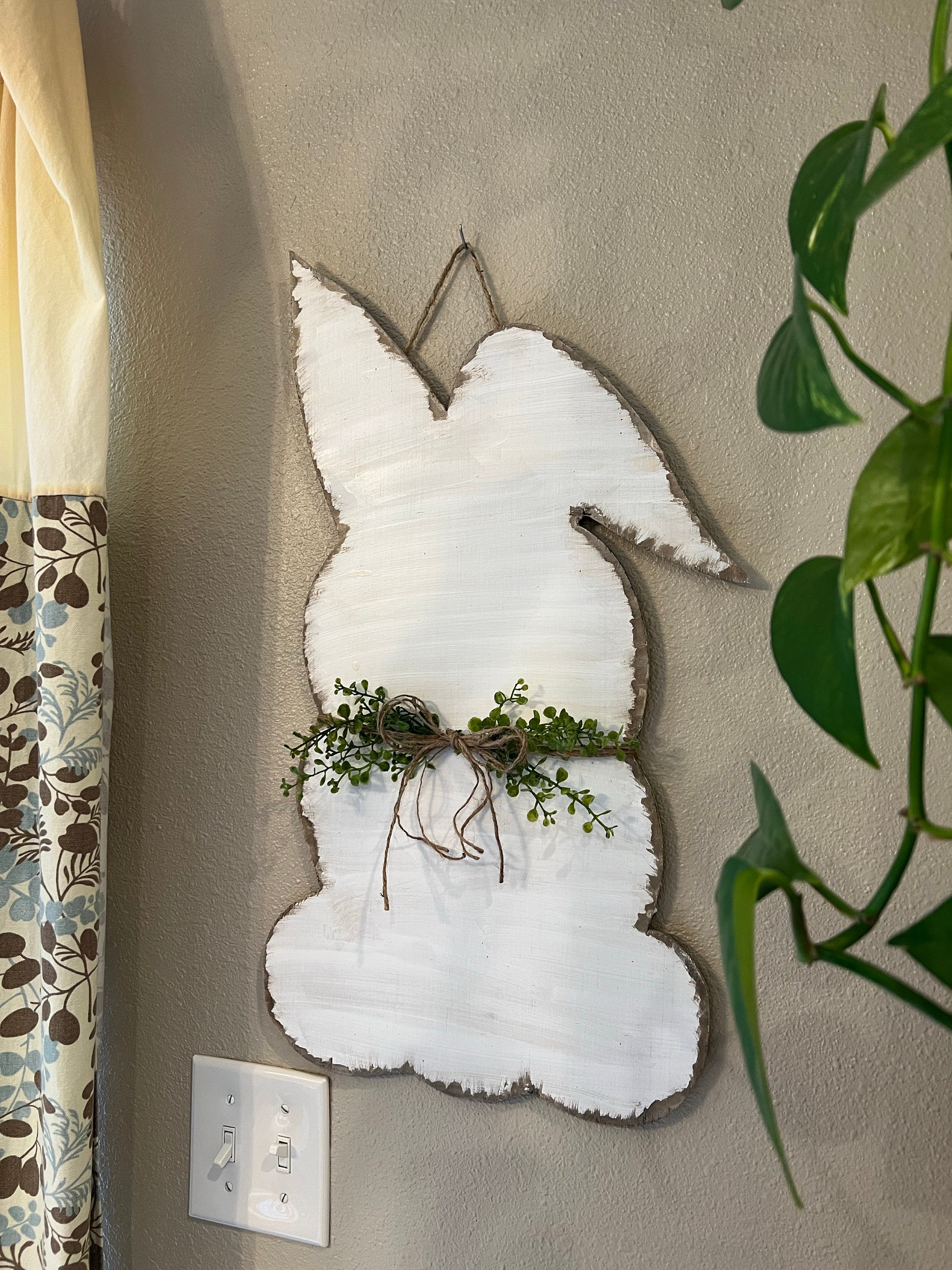 Front Door Decor | Easter Bunny Door Hanger | Easter Decor l Front Door Wreath | Easter Door Sign | Easter Door Hanger | Easter Welcome