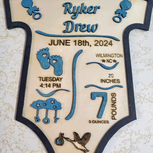 Baby Announcement Stats Photo Prop, Birth Sign Design, Birth Details ...