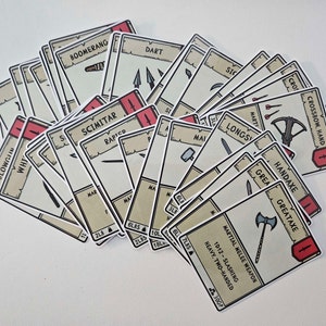 Printable Item Cards Basic Weapons for Dnd Colour - Etsy