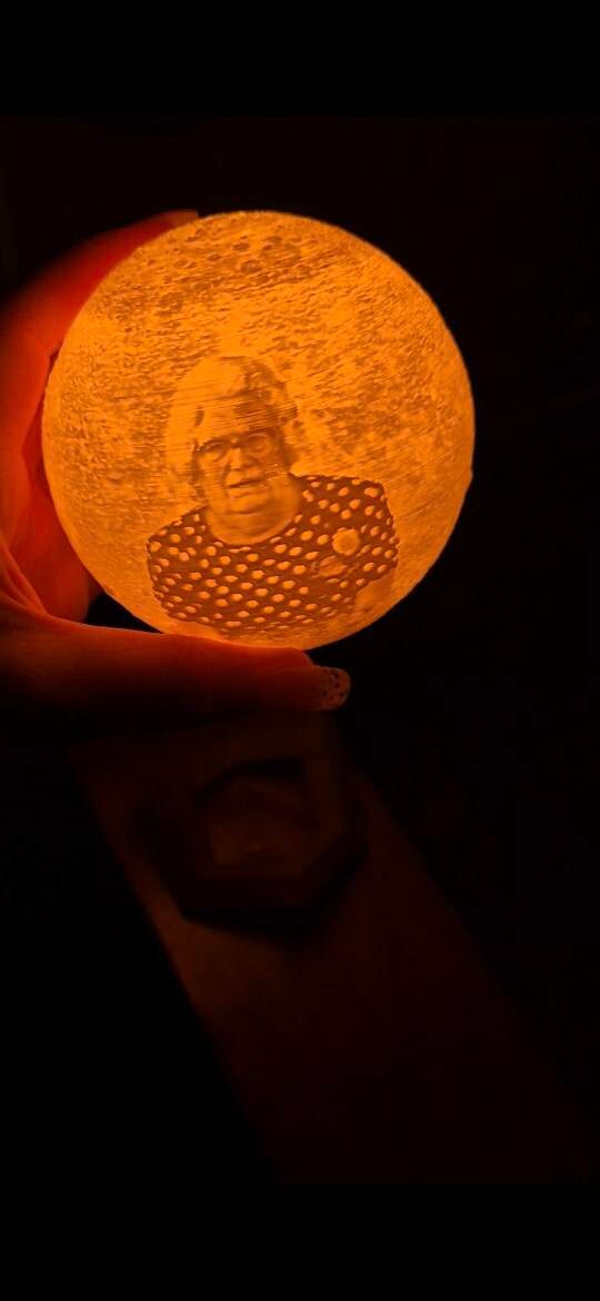 Personalized 3d Photo printed Lunar night Moon Lamp, Custom Photo Lunar Moon Lamp Night Light, Bedside lamp, Couples Gifts,Christmas Gift