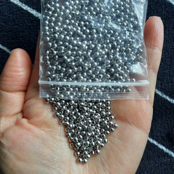 3MM Silver Spacer Beads Pack Of 1000 Round Metal Beads