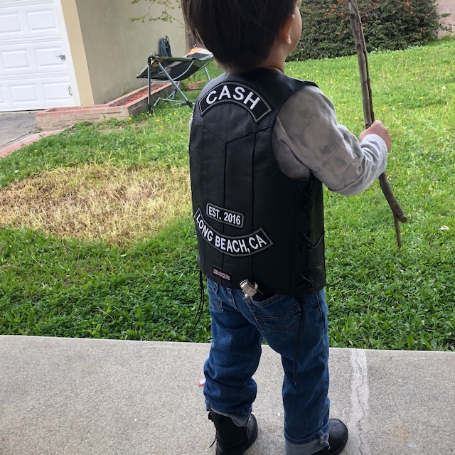 Kids leather motorcycle vest new arrivals