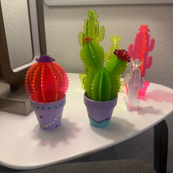 Decorative Cactus Laser Cut Dxf Glowforge Svg Xtool D1 File CNC Router ...