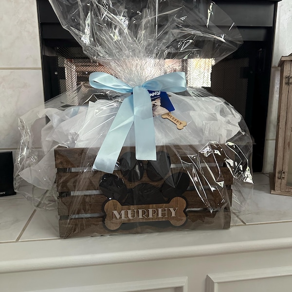 Image showcasing Personalized Dog Toy Box Dog Toy Crate Gift for Dog Lover Personalized ...