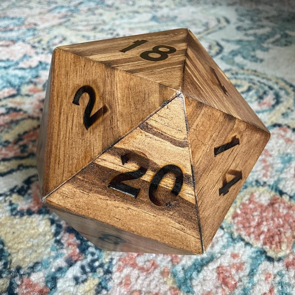 Large 6 Inch D20 Die - Numbers Scorched on With Hot Branding Irons - Etsy