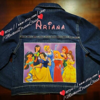 Personalized Denim Jean Jacket Baby Toddler Kids Boy Girl Characters ...