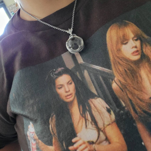 ネックレス・ペンダント VINTAGE HOLLYWOOD Crystal n Ball Necklace 4BFK498 Crystal Ball Pendant, Sterling Silver Necklace With Various