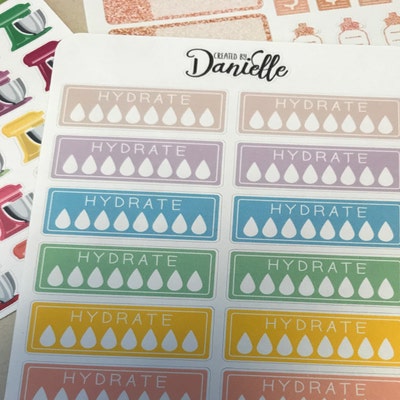 Hydrate Stickers Water Tracker Stickers Hydrate Planner - Etsy