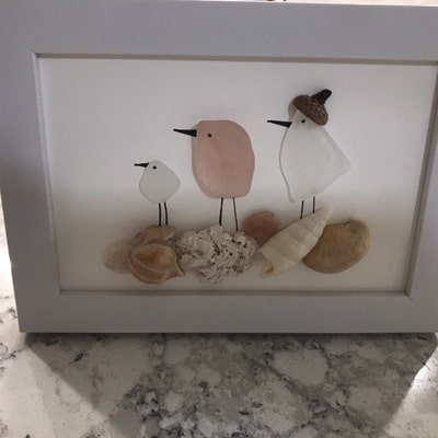 Framed Sea Glass Art Etsy