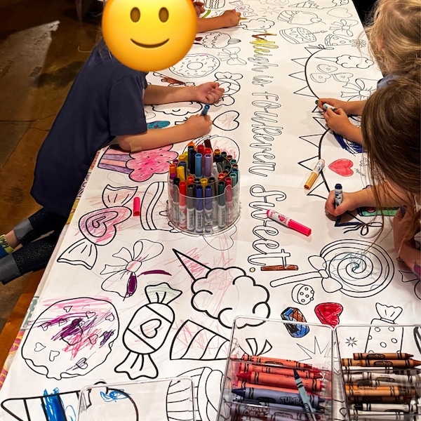 LARGE Christmas Activity Coloring Table Cloth Giant Coloring Sheet ...