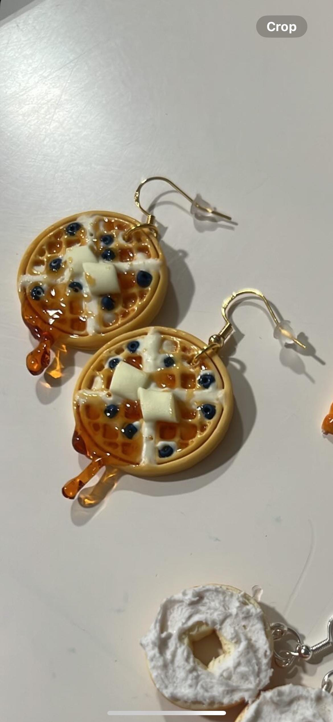 Waffle earrings,  Blueberry waffle earrings, butter waffle earrings