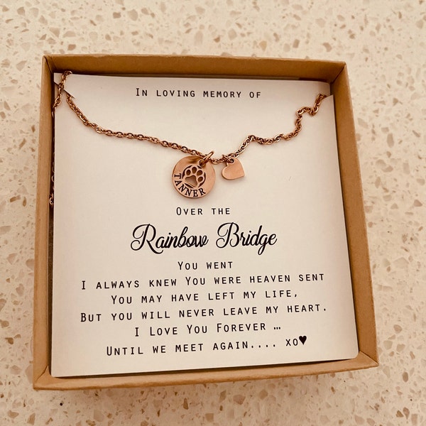 Rainbow Bridge Dog Necklace Loss of Dog Cat Memorial Jewelry Cat Dog ...