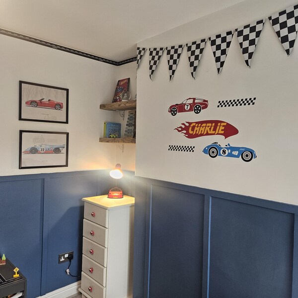 Personalized Race Car Name Wall Decal - Racing Wall Decals - Nursery ...
