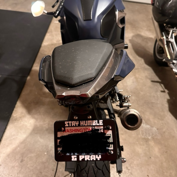 MOTORCYCLE CUSTOM TEXT | Motorcycle License Plate Frame Bike Parts ...