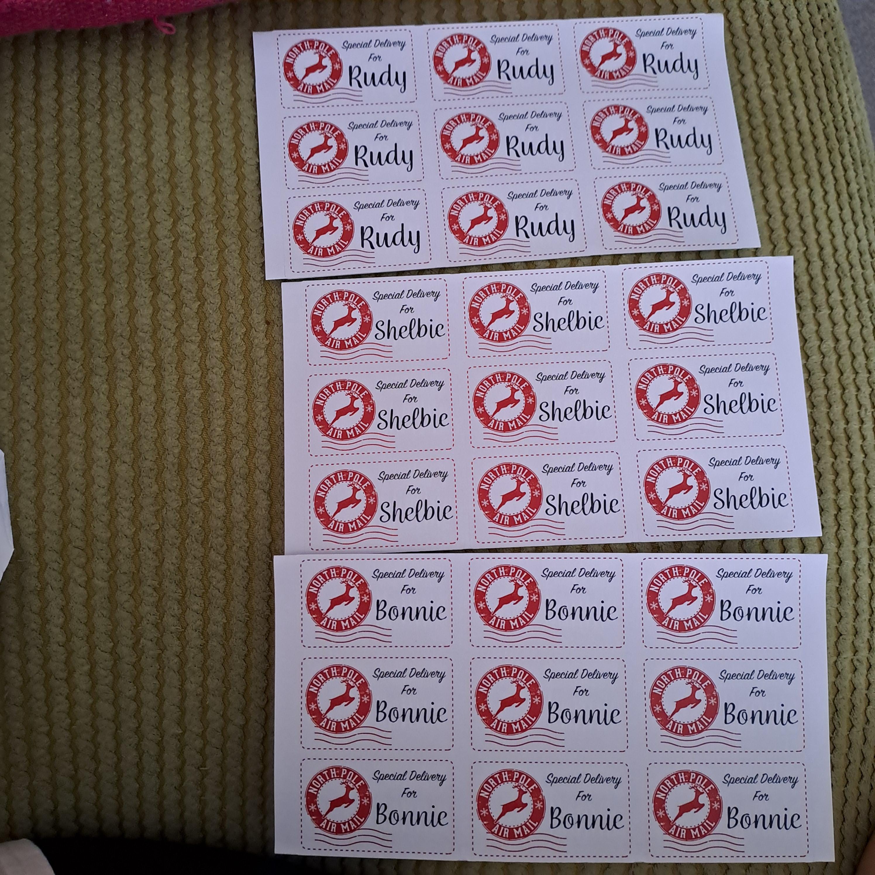 Personalised Special Delivery From Santa Christmas Present Stickers Gift Labels