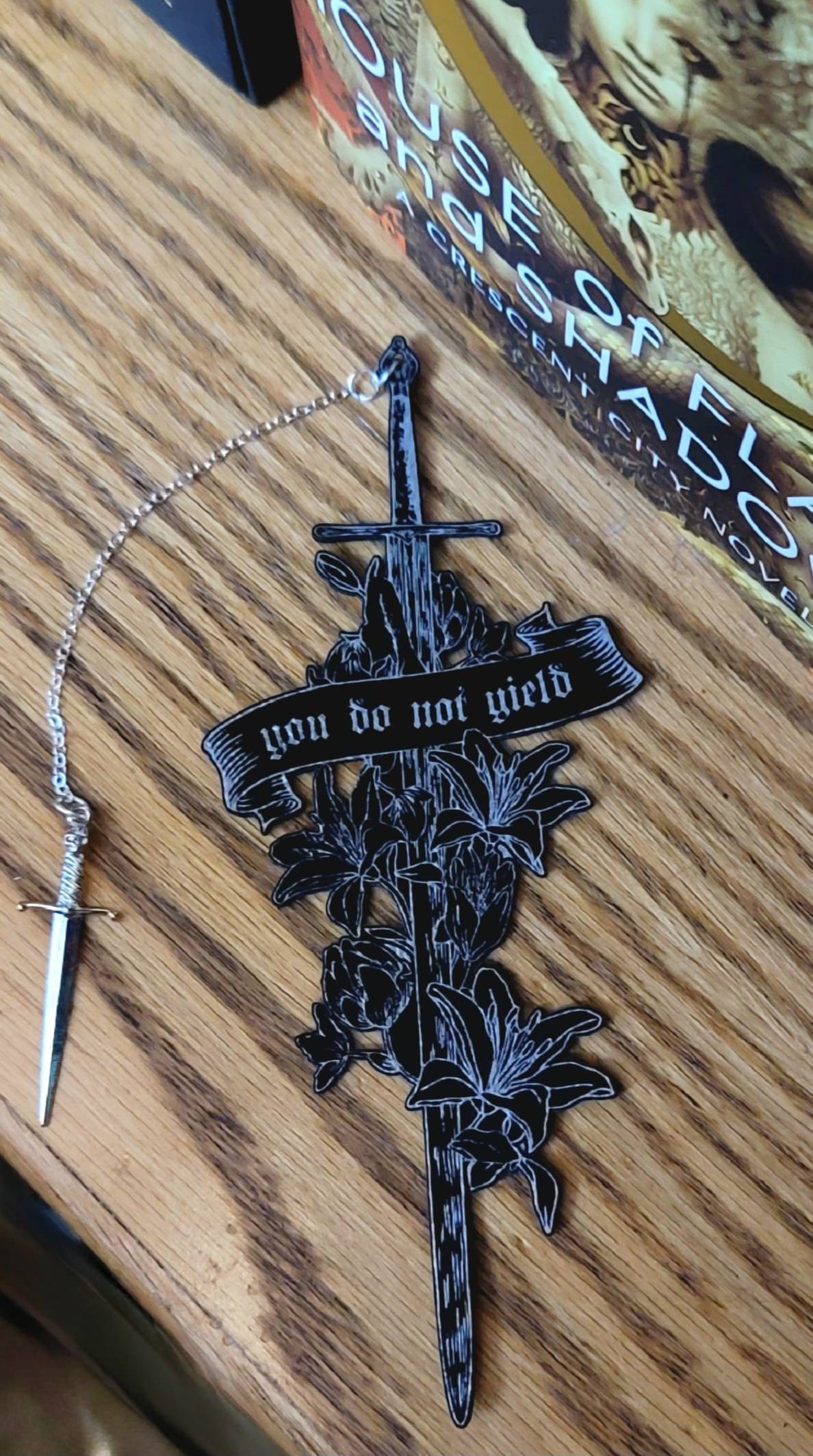 You Do Not Yield Faux Leather Bookmark, Fantasy Bookmark, Elven-Inspired Bookmark, Gift for Readers, Elf Fairy Faerie Fae Bookmark