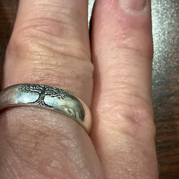 Sterling Silver Celtic Tree of Life Ring, Woodland Wedding Band (5mm ...
