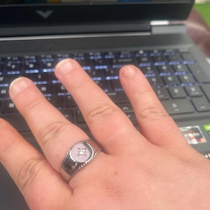 Mens Ring Silver Signet Ring For Men, Mens Pinky Band Ring - Mens Jewelry - Gift Rings Men - Male Ring in Silver Men Jewellery Gifts UK