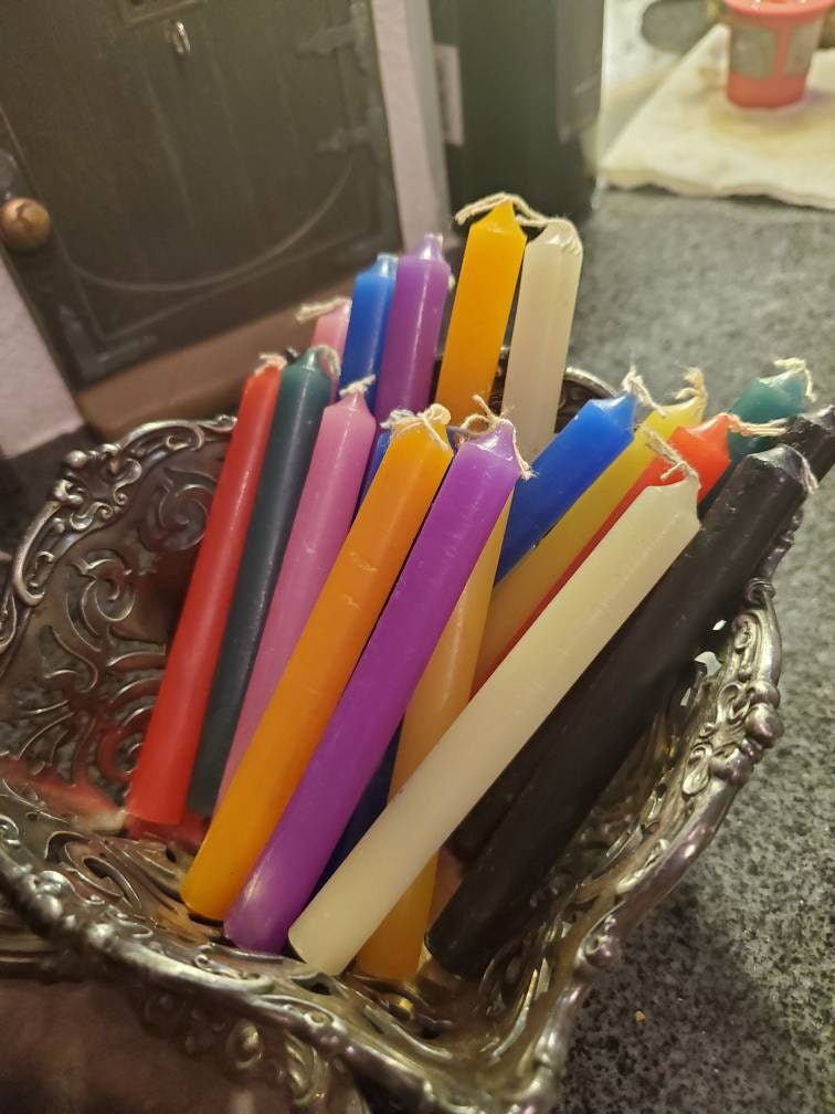 4 Chime Candles Set 20 Assorted Colors (Spell Candles, Mini Candles