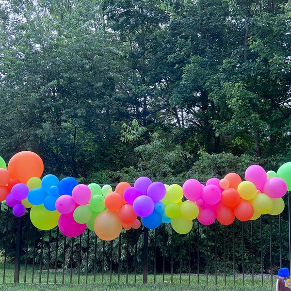 Neon Balloon Garland Retro Neon Party 80s 90s Party Arch Neon Party ...