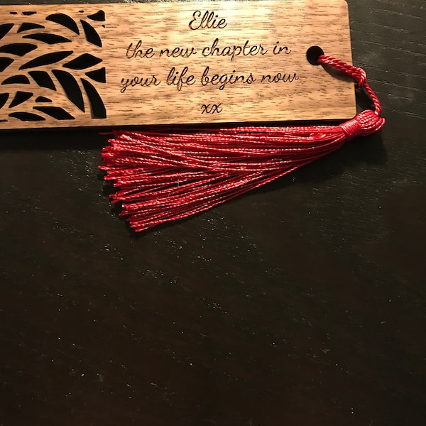 Personalised Engraved Wooden Bookmark, Gift for a Book Lover ...