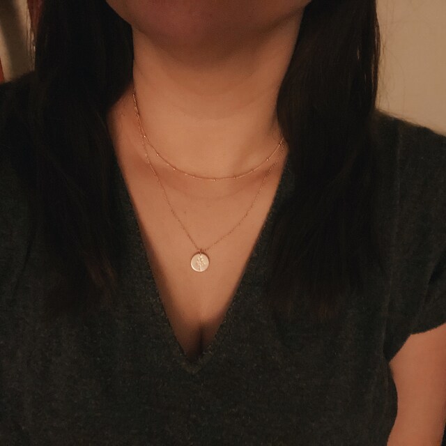 Set of 2 Layered Necklaces, Dainty Satellite Chain