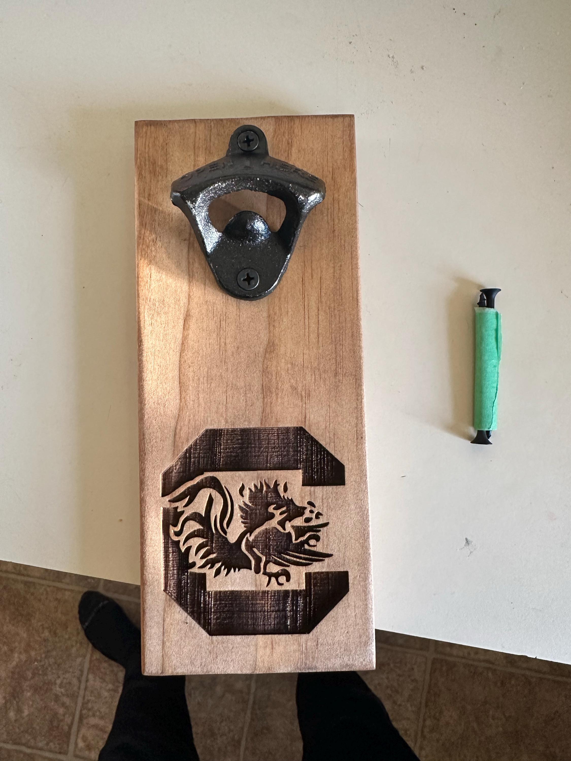 Magnetic Bottle Opener, Cap Catcher, Personalized Refrigerator or Wall Mounted Bottle Opener.
