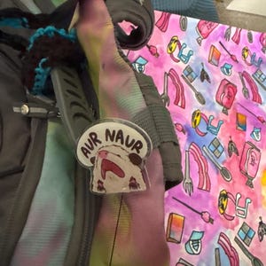 Possum Aur Naur Badge Reel with ID Belt Clip Cute Design Acrylic for Children Gift Name Work Accessories for Nurses Medical Teacher Student