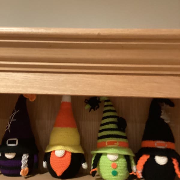 Gnome Ghost,gnome Candy Corn,witch With a Broom,black Witch and Green ...
