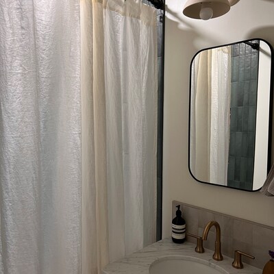 Shower Curtains Linen Shower Curtain Bathroom Panel Linen Drape ...