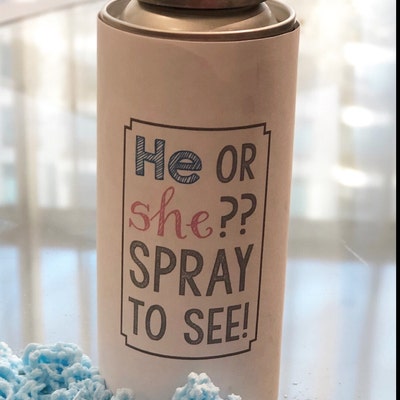 Gender Reveal Silly String Label He or She Instant Download Printable ...